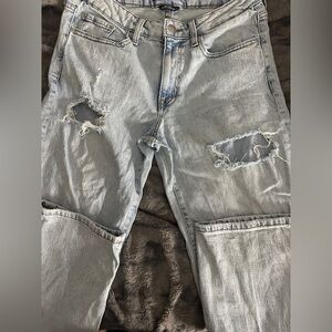 mid rise straight leg jeans